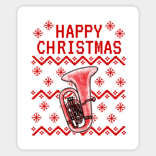 Tuba Ugly Christmas Tubaist Brass Teacher Musician Magnet